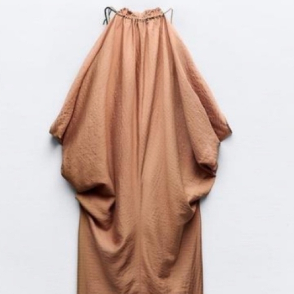 New Zara Kaftan Beaded Neckline Maxi Dress/Swim Beach Cover-Up  NWT XL - Picture 9 of 16